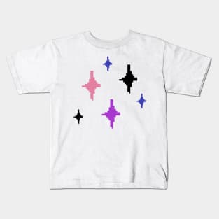 Genderfluid Pride Sparkles Pixel Art Kids T-Shirt